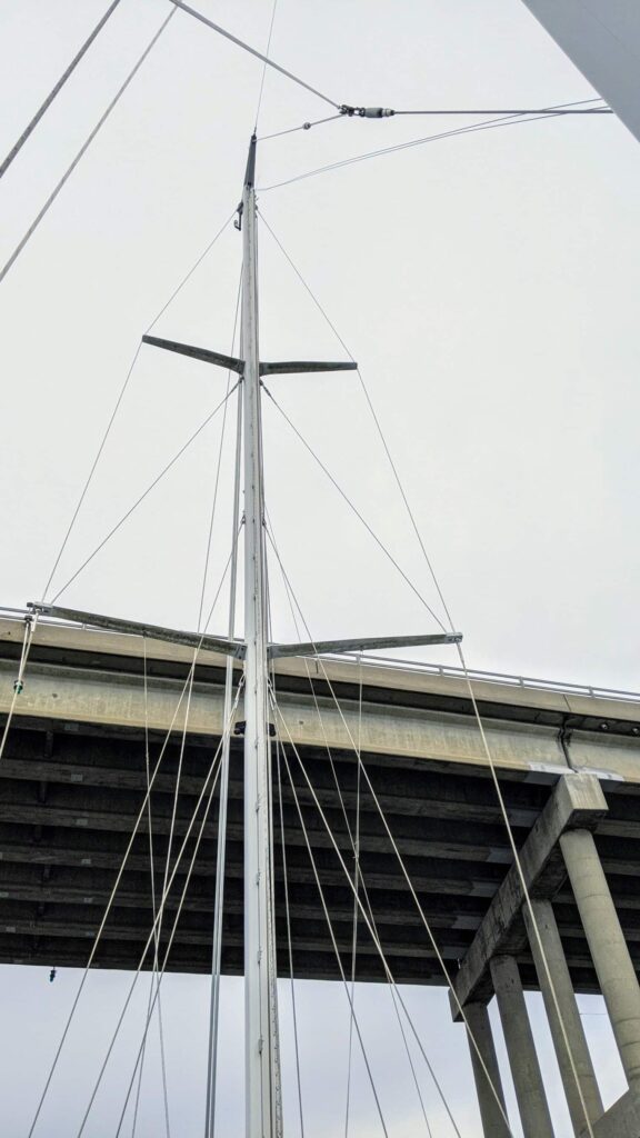 A tight fit under the Atlantic Beach Bridge